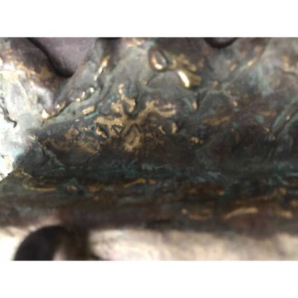 Vintage 1970’s Bronze Sculpture 6 Children Climbing Ladder Signed Artist EVANS - Picture 6 of 8